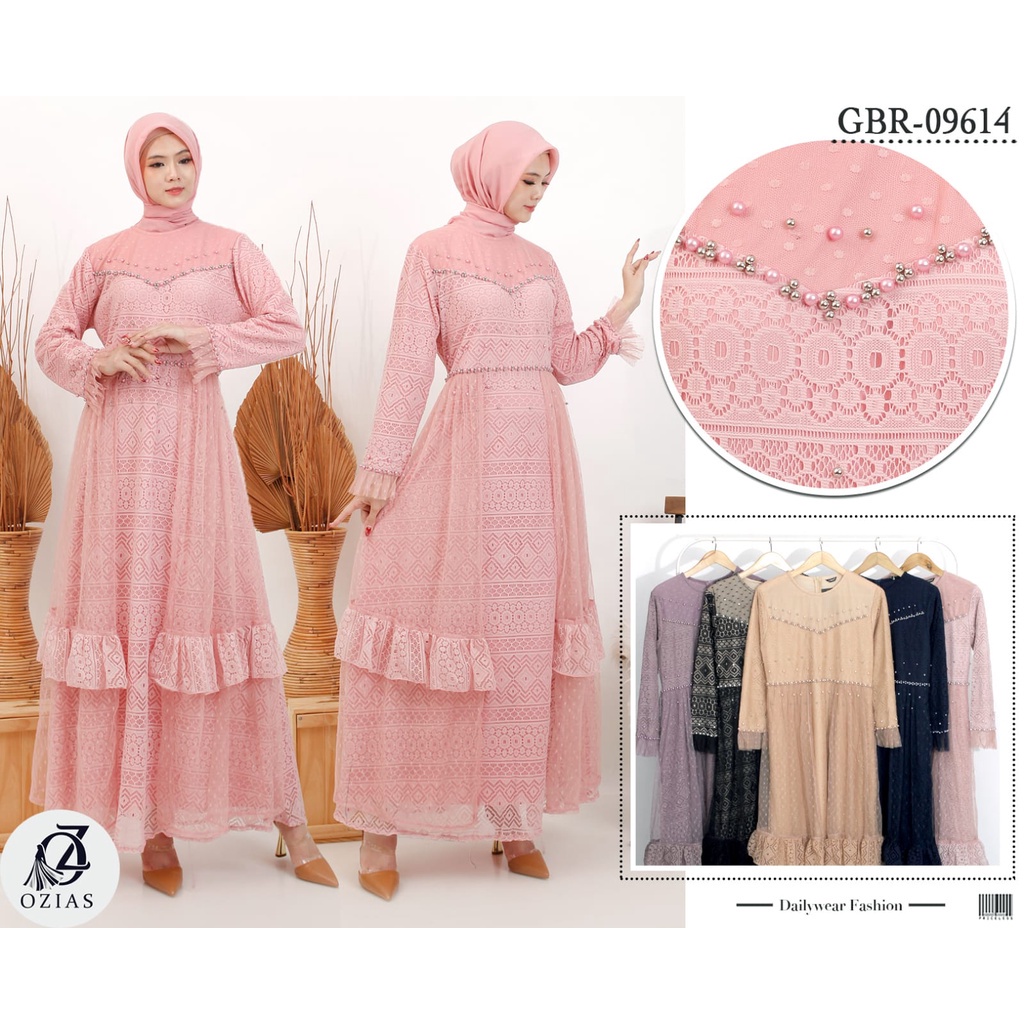 DRESS PESTA PREMIUM  BROKAT LOREIN 09614 I Gamis Simpel Kondangan I Pesta Muslimah
