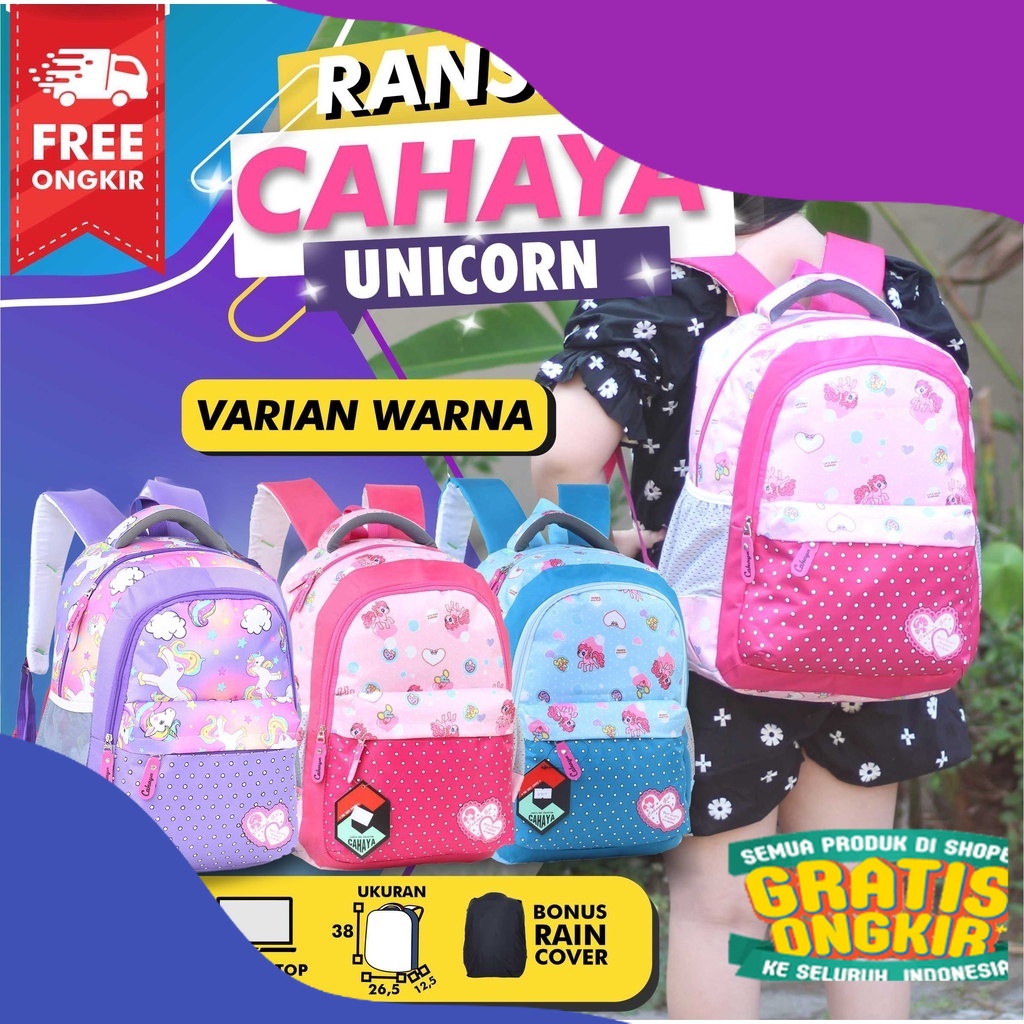 Jual Ransel Anak Perempuan TK SD Tas Gendong Cewek Cantik Gambar Little Pony Backpack Multifungsi/ K