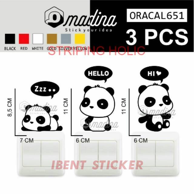 stiker saklar panda/wallsticker panda/stiker laptop panda