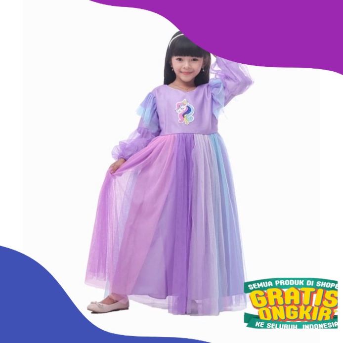dress muslim kuda poni / Gaun pesta anak kuda poni / Gaun pesta Anak Unicorn / Gamis Anak Unicorn / 