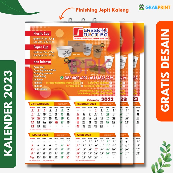 

TERMURAH Kalender 2022 Dinding Custom 3 Lembar Jumbo Cetak Murah Gratis Desain - 5000