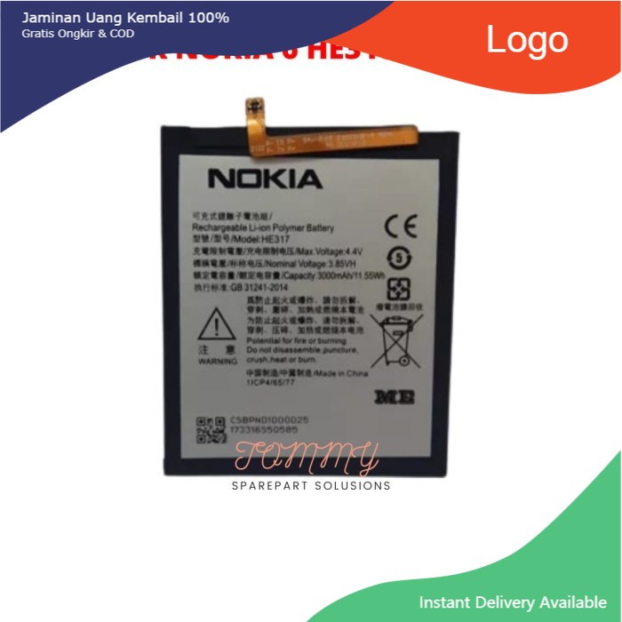 Baterai Batre Nokia 6 Kualitas Original