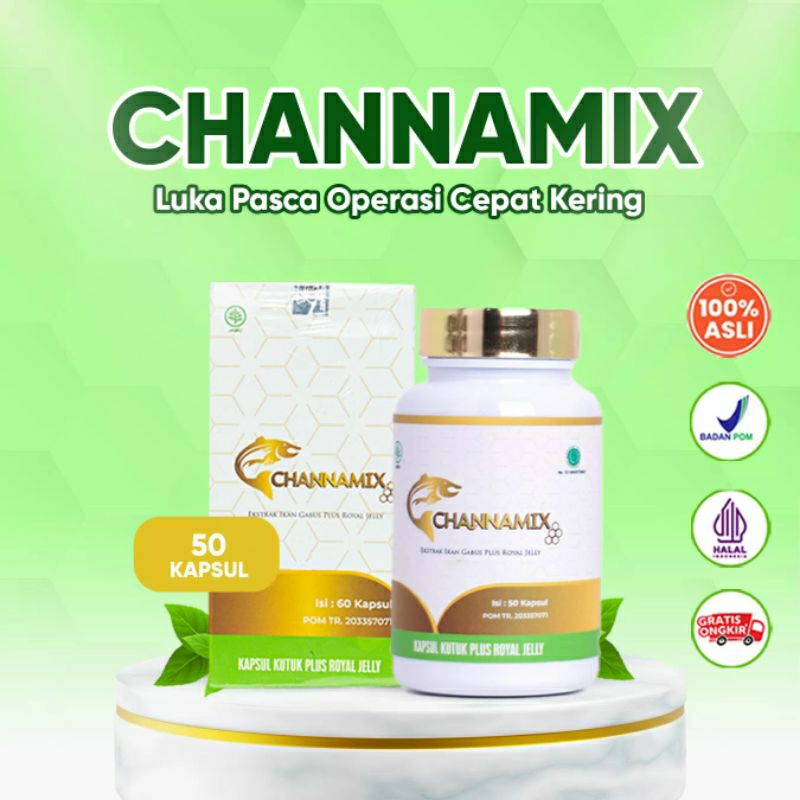 CHANNAMIX - Kapsul Ikan Kutuk Mempercepat Proses Penyembuhan Luka Pasca Operasi - Kapsul Kutuk Chann