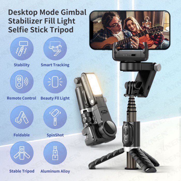 Gimbal Stabilizer Hp Q18 Remote Tr Tongsis Handphone Smart Track - Q09