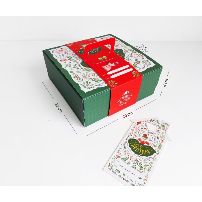 

( LENORA20 ) box kotak kue natal christmas 20 x 20 x 8 (isi 10 set)