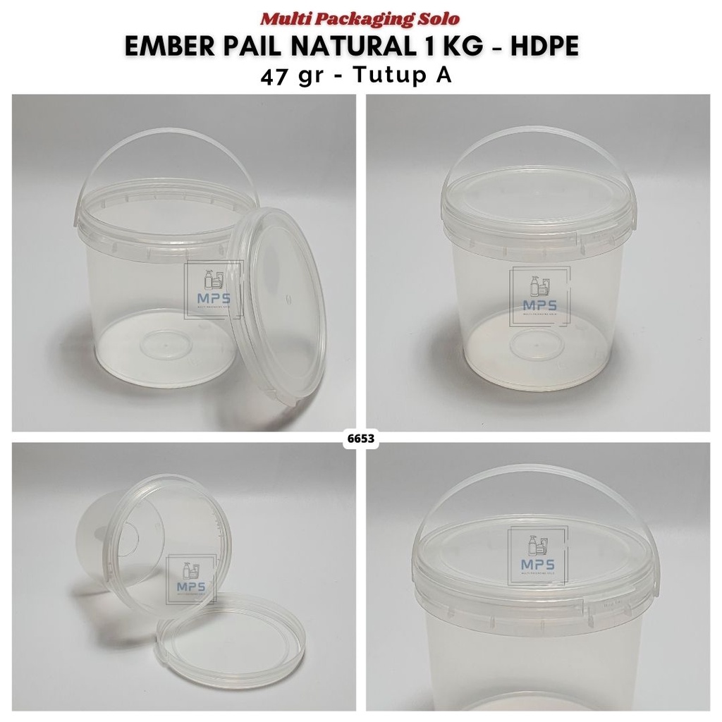 Ember Pail 1 Kg Natural Hdpe + Ttp / Ember Hdpe / Ember Pail / Ember Cat / Ember 1 Kg
