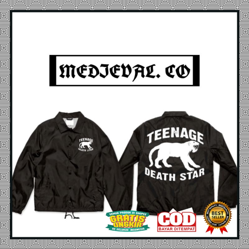 Coach jacket Teenage Death Star - Windbreaker Beginner Terror Loudsonic HITAM Pria Dewasa - Termurah