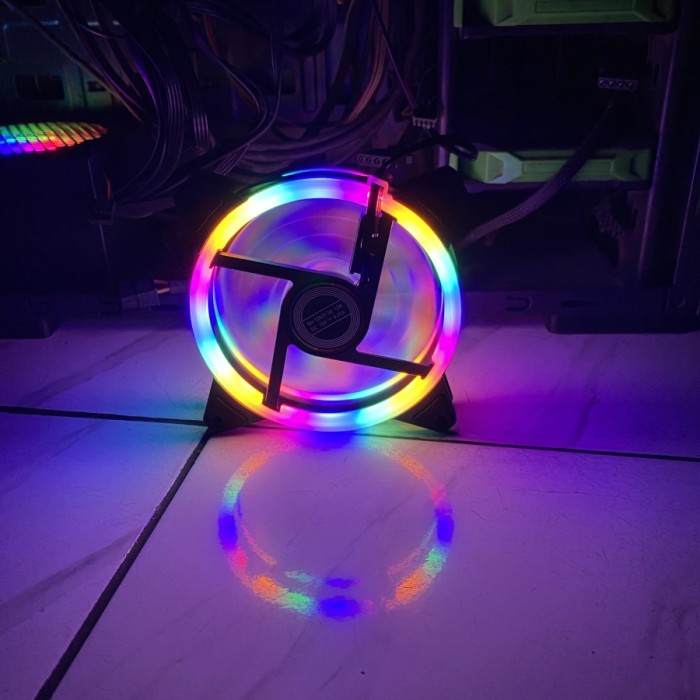 Fan casing 12cm RGB Double Ring MOTOSPEED KIPAS CPU RGB