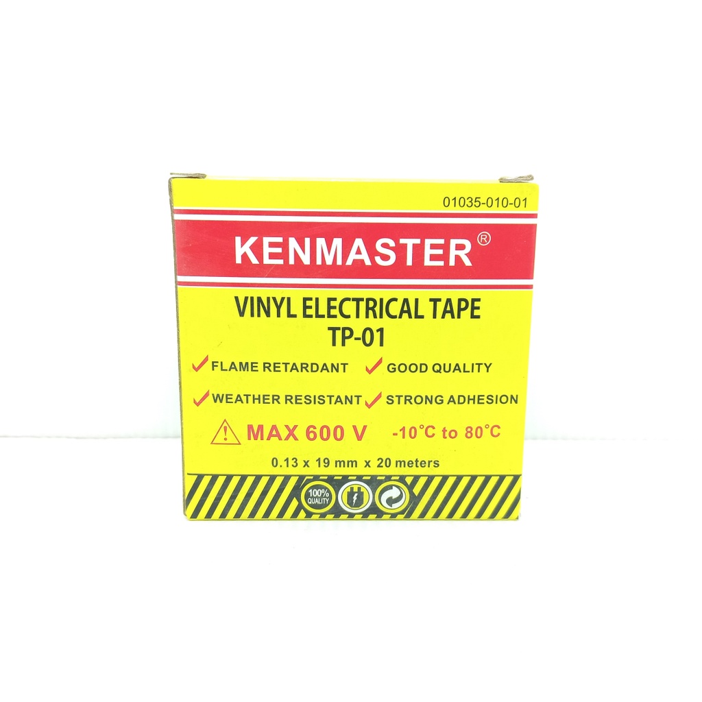 

Solasi Hitam Kenmaster Isolasi Anti Panas Electrical Tape TP-01 20m
