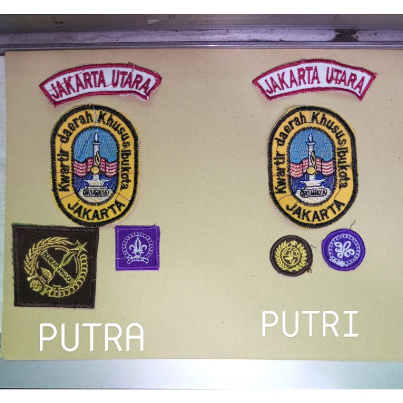 Bordir Bordir set atribut bet lokasi Pramuka putra putri Jakarta / kota Bekasi / kab bekasi / kota B