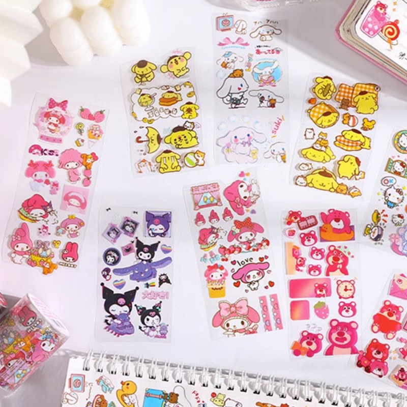

COD❤️Pita Ledger Tangan Tangan Air Diary Diy Sticker Anak Kartun Stiker Bahan