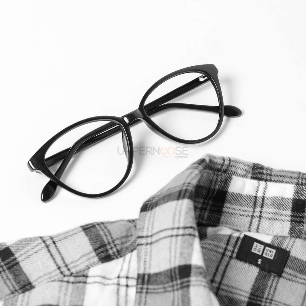 Uppernoose Ace - Frame Kacamata Cat Eye Plastik Tebal