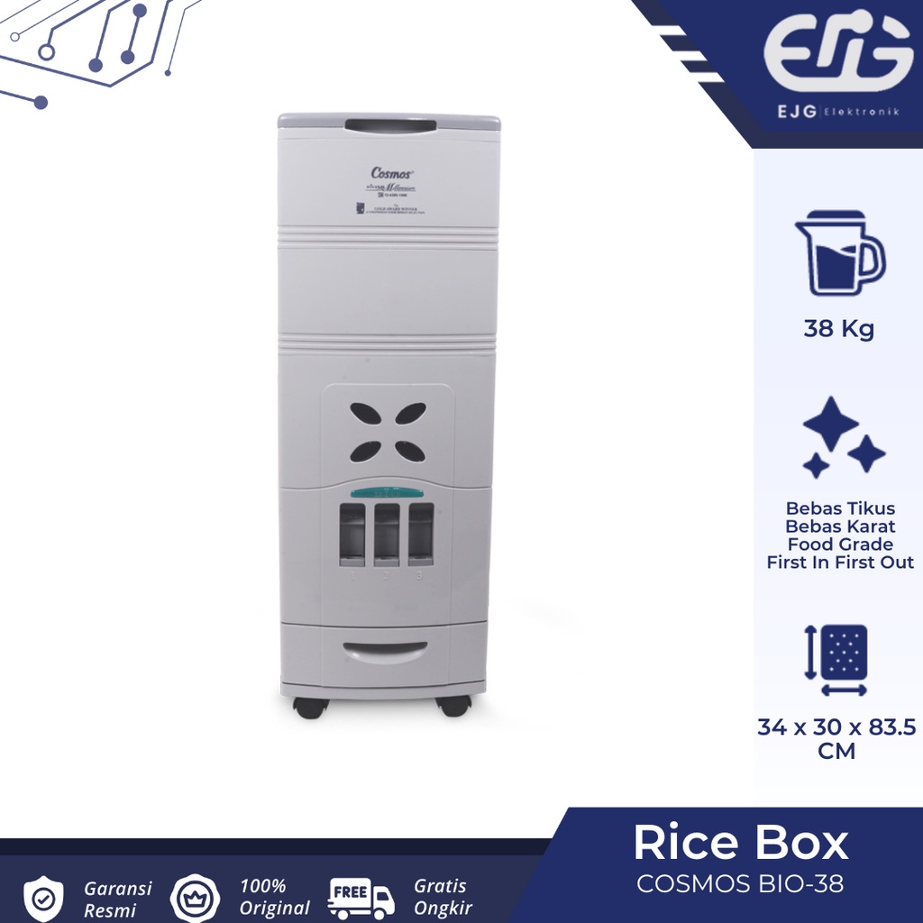 Rice Box Cosmos BIO38 / BIO 38 / Tempat Penyimpanan Beras Cosmos 38KG