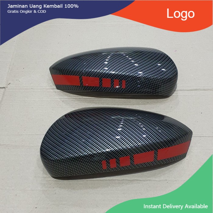 Cover spion carbon+list merah All New Rush/Terios 2018-2020. Aksesoris mobil