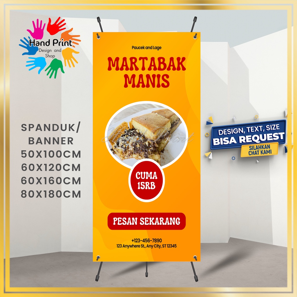 SPANDUK / BANNER / MMT Martabak Manis Martabak Telor Keju Coklat Buat Promosi Jualan