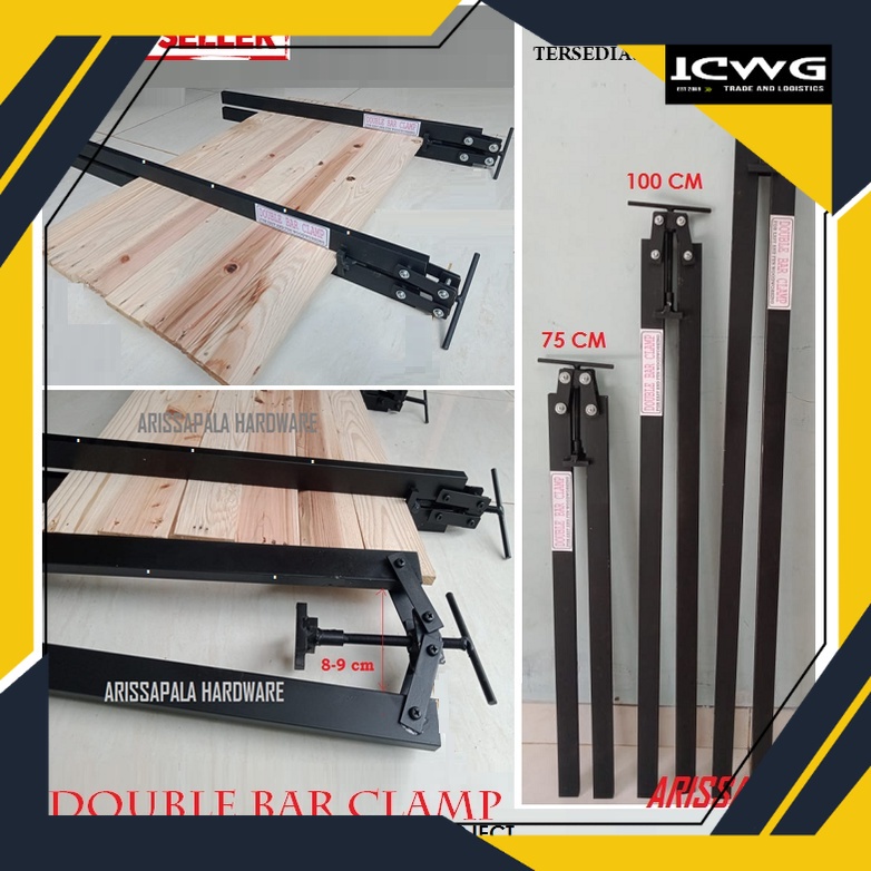 Termurah Catok Klem Sambungan Papan Kayu T Bar Clamp Pipe Clamp Double Bar Clamp