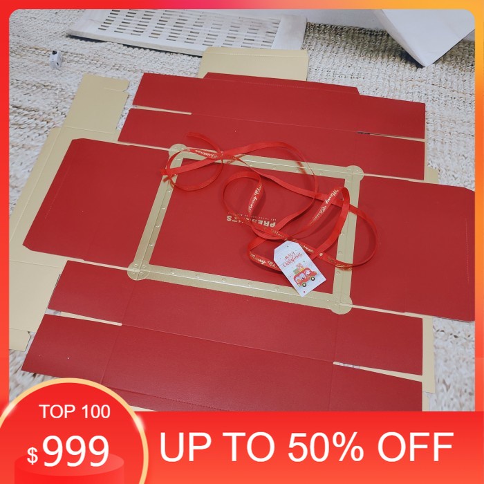 

KADO NATAL/ DEKORASI NATAL/ Giftbox Natal Present Box - Kotak Kado Hampers - Kotak Souvenir GB022 - Merah