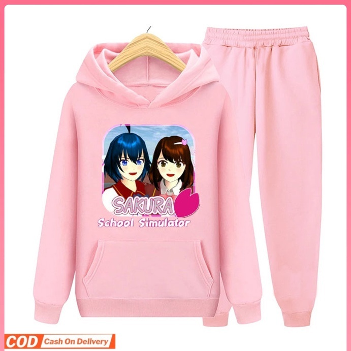 YMF - Setelan Sweater Hoodie Sakura School Simulator | Anak-Remaja ( SET Hoodie - Sakura School Simu
