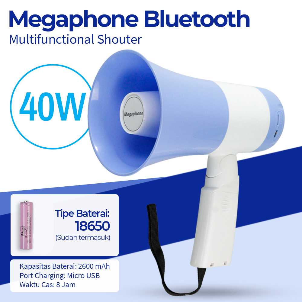 ( ORI ) PressON Toa Megaphone Bluetooth Multifunctional Shouter 40 W - 619FB