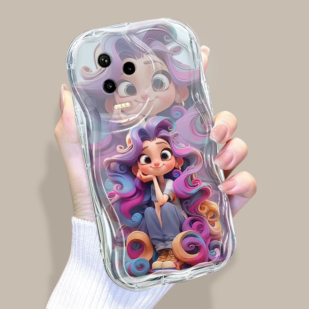 Infinix Note 12 Pro 2023 Untuk Case Krim Phone Softcase Lembut Cassing Mode Handphone Meningkatkan Casing Gadis Berambut Keriting Hp Kesing