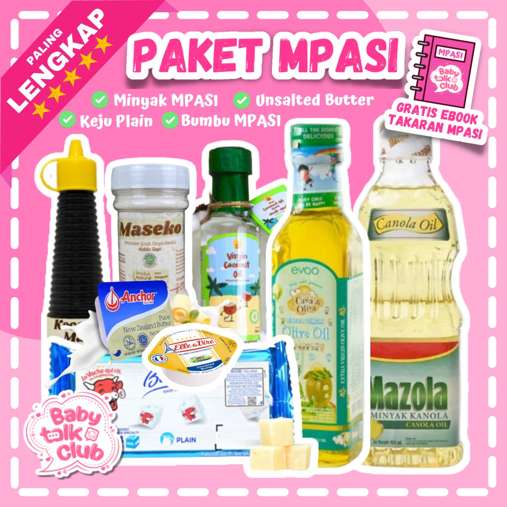 

COD Paket MPASI Mini - Lemak Tambahan MPASI EVOO Belcube UB Unsalted Butter Anchor Elle & Vire Canola