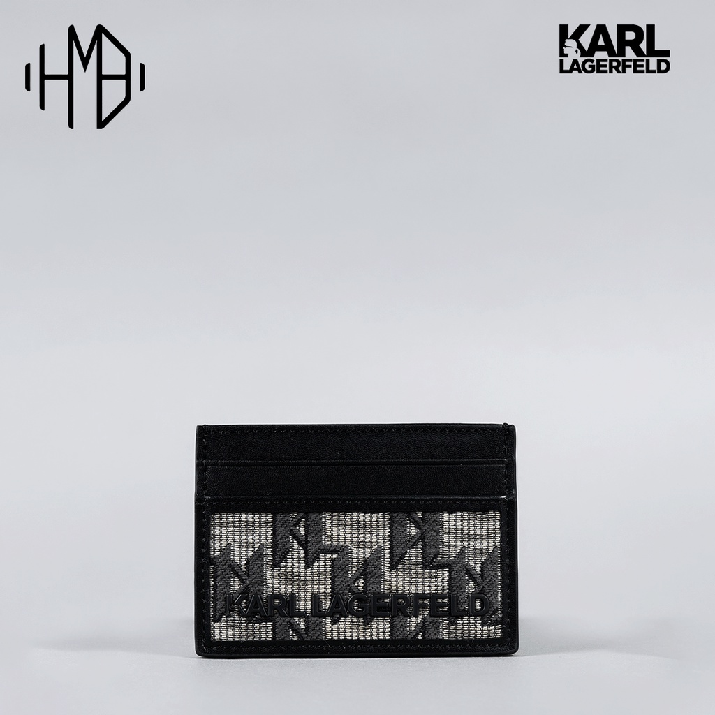 Karl Lagerfeld Monogram Jacquard Card Holder