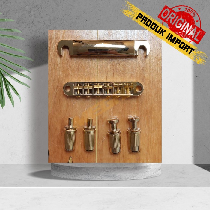 Bridge Gitar Elektrik Gibson Satu Set Gold / Bridge gitar gibson 1 set GOLD