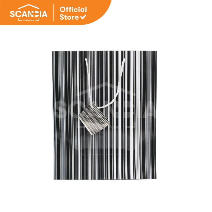 

SCANDIA Goodie Bag Occassions Bag 26X32.4cm Stripe Black (SC0469)