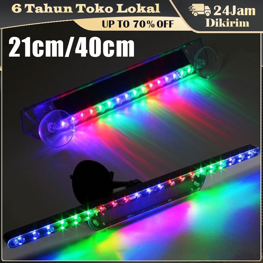 Lampu Strobo Mobil Solar LED RGB / Strobe Light Tenaga Surya 5V 2A Kedip Untuk Mobil Truk Bus / Lamp
