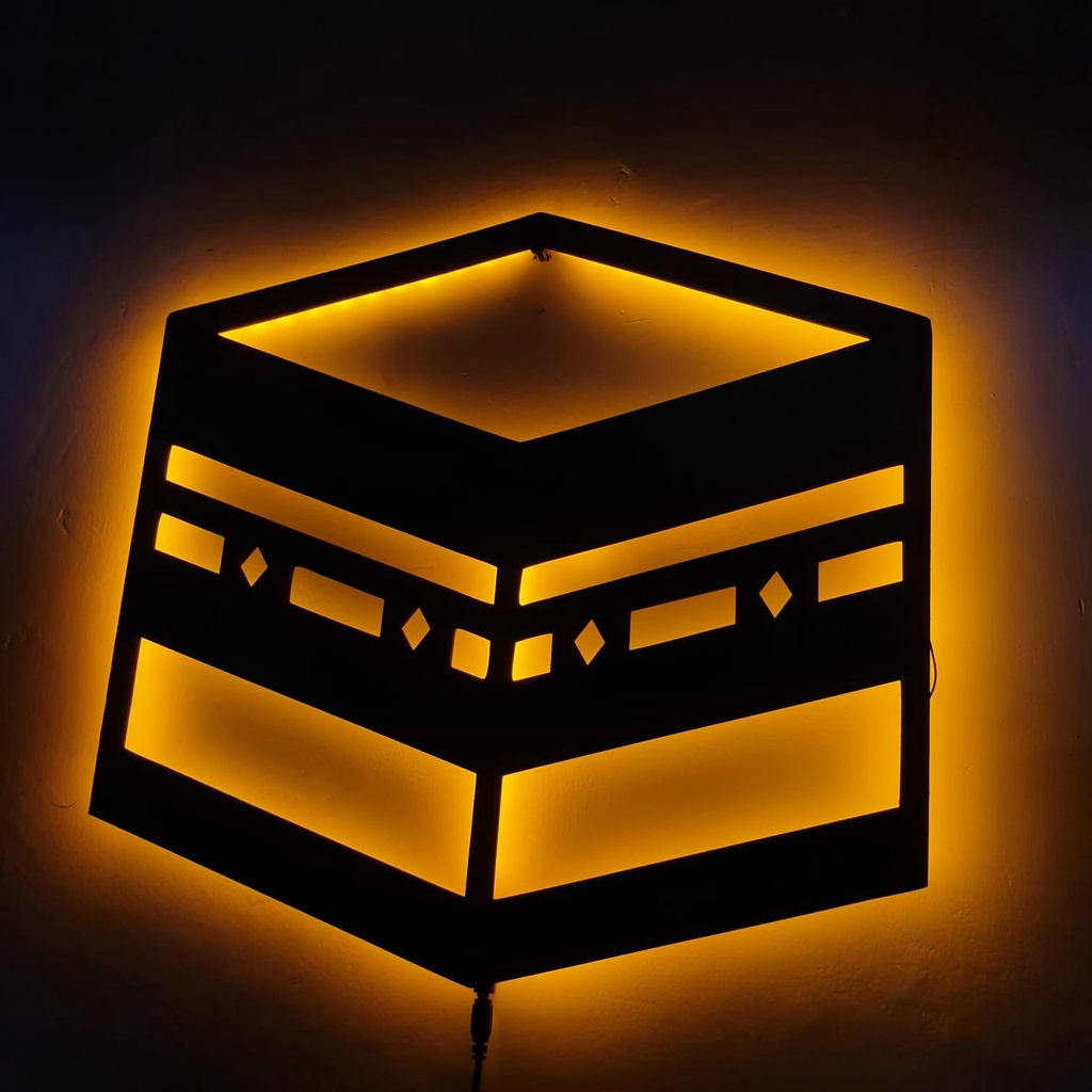 Kaligrafi Allah kayu, hiasan kaligrafi, lafadz allah muhammad, Pajanagan Kabah LED kaligrafi BIG