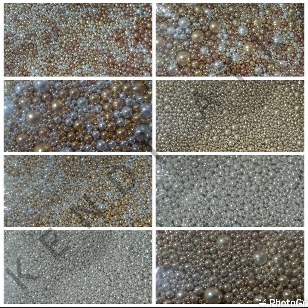 

*DUNIA PESTA* SPRINKLE KUE TRIMIT/MUTIARA CHROME mixsize KEMASAN 10 GRAM