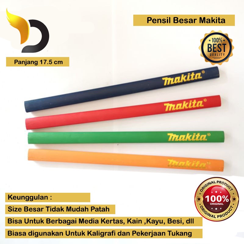 

Pensil Besar HB Makita Untuk Kerja Tukang Kayu / Pensil Gambar Kaligrafi / Pesil Mata Besar