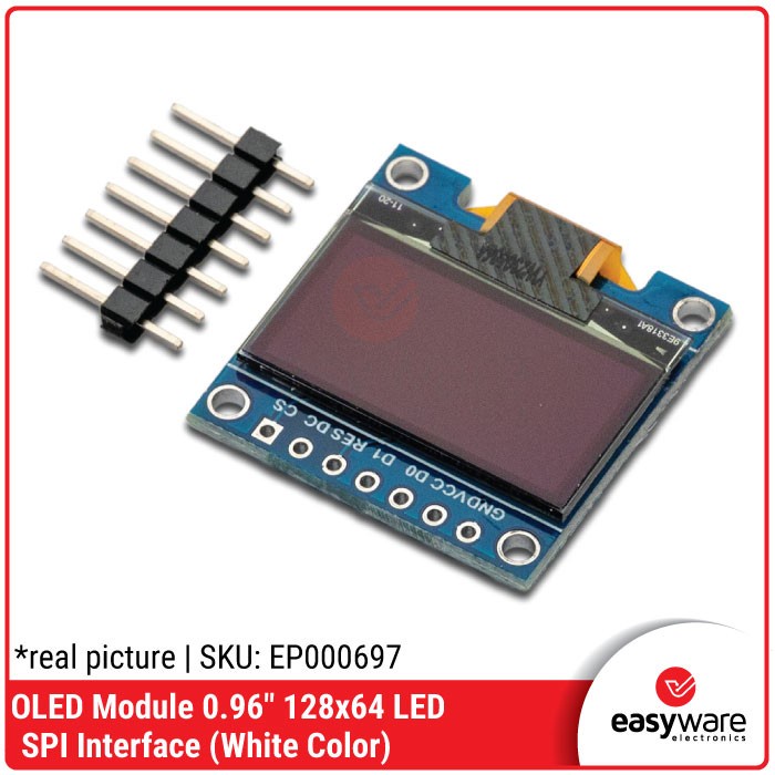 OLED 128x64 LCD SPI 0.96 INCH WHITE CO27