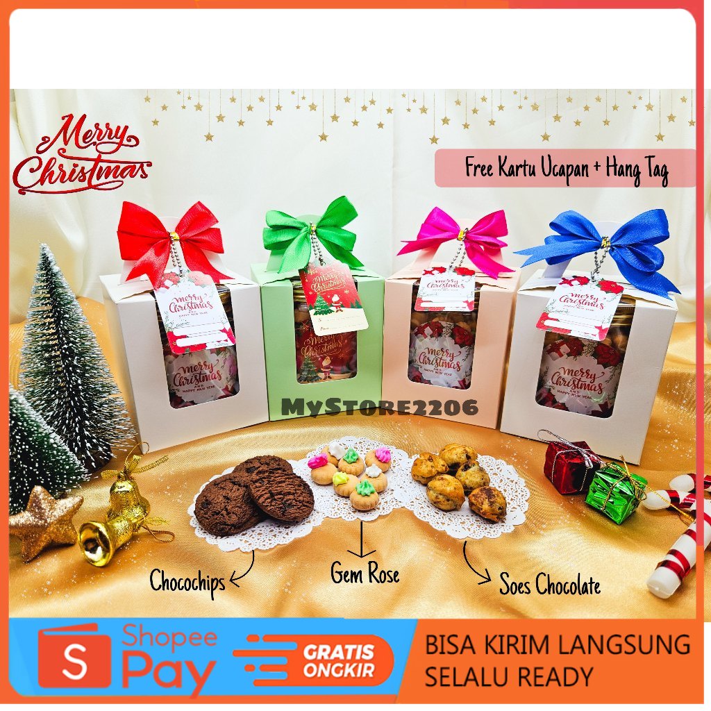 

Diskon Natal Hampers Parcel Natal 2023 Cookies Kue Kering Choco Chips, Gem Rose, Soes Chocolate 1 Jar 600ml / Hampers Merry Christmas Promo 12.12