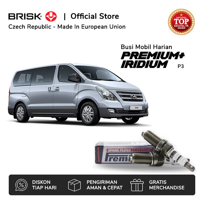 Busi Mobil Hyundai H1 Bensin BRISK Premium Iridium P3