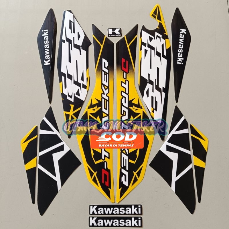 Striping Decal Polet Sticker motor kawasaki D-Tracker dtracker 2019 2020 se kuning list body standar