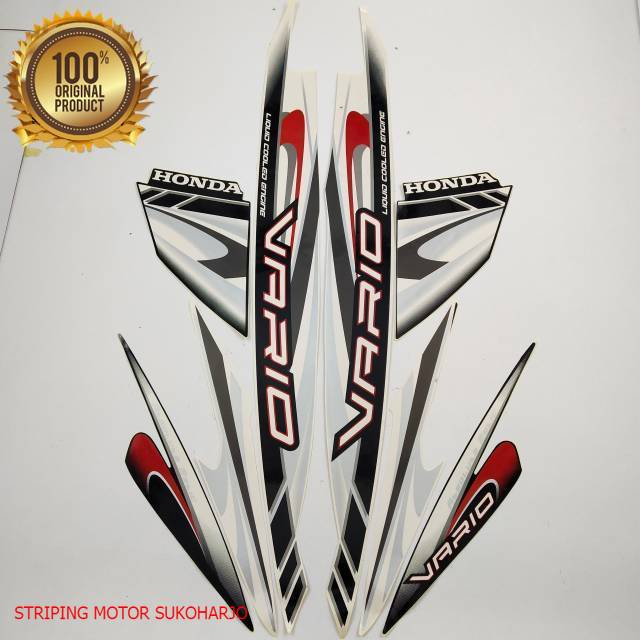 (ORI) striping honda vario 110 karbu 2009 putih kualitas original