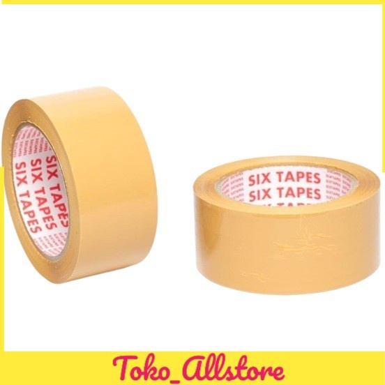 

Lakban SIX TAPE Kuat Rekat Tebal 2 inch x 80M isolasi selotip packing OPP Tape setara daimaru
