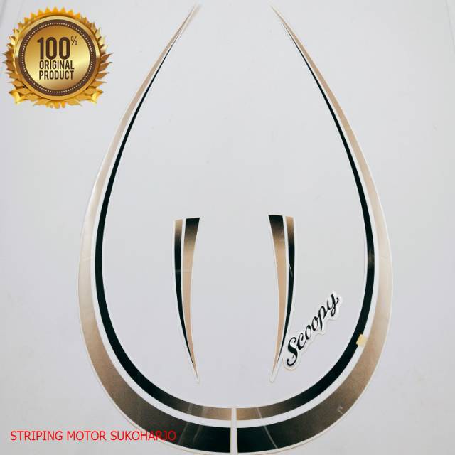 (ORI) striping honda scoopy karbu 2010 2011    putih coklat kualitas original