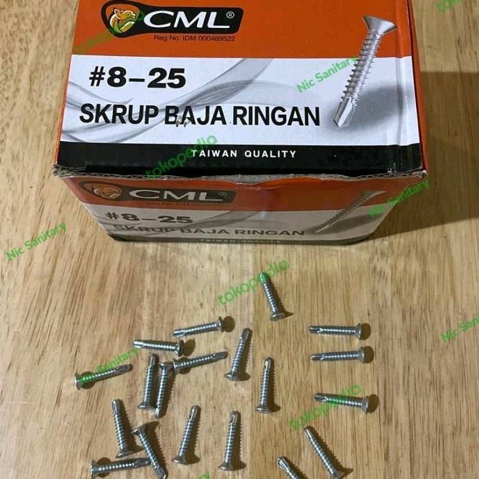 Sekrup baja ringan CAMEL 8x25 (panjang 2,5cm) Baut baja ringan grc sds PER 10 PCS