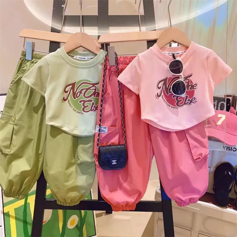 	 IL - SETELAN ANAK ELSE ATASAN BAJU ANAK DAN CELANA CARGO / ONESET ANAK PEREMPUAN LUCU	