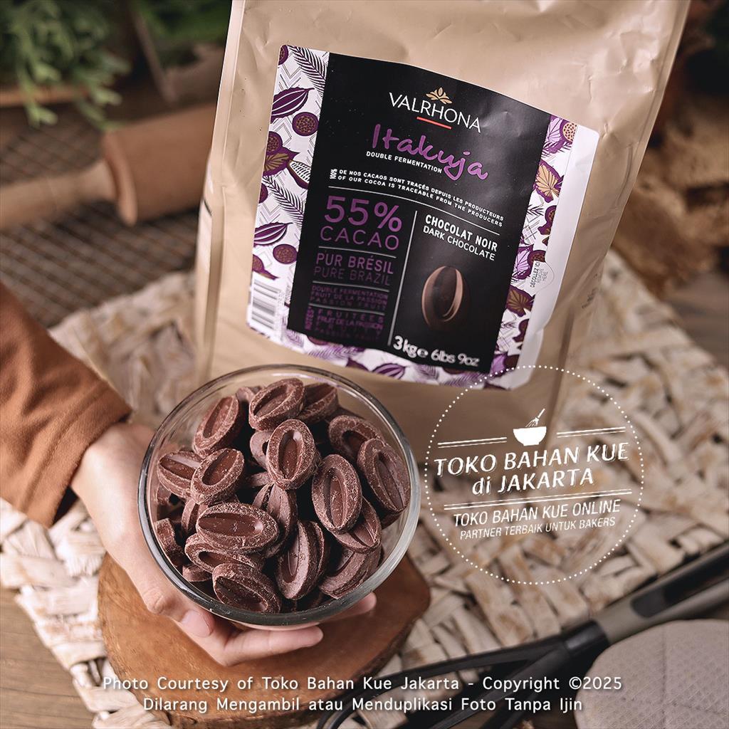 

Valrhona Dark Chocolate ITAKUJA 55% 250gr Couverture Cokelat Premium Baking Single Origin