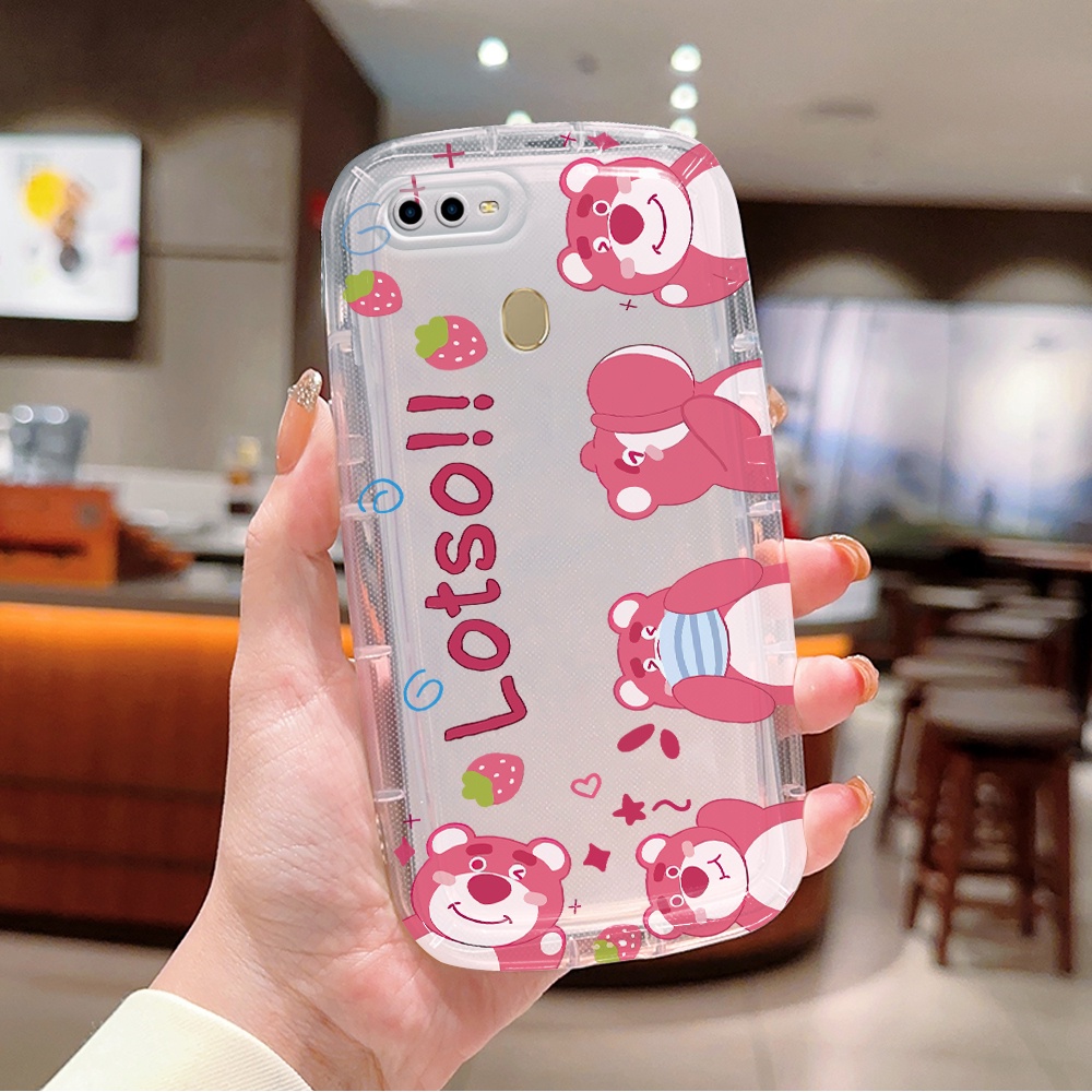 Untuk OPPO A12 A7 A5S A12S Softcase Hp Kesing Casing Soft Phone Case Kartun Cute Strawberry Bear Melindungi Cassing