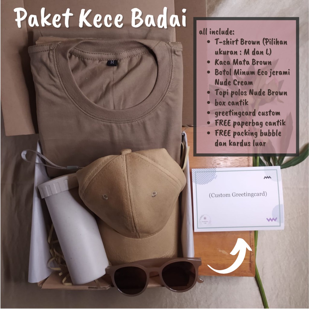 

[HAMPERS OOTD I BROWN YOU] KADO WISUDA ULANG TAHUN WEDDING GIFTBOX HAMPERS KAOS UNISEX CEWEK COWOK