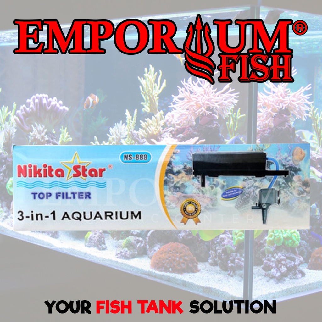 Nikita Star Ns-888 Top Filter Set Pompa Akuarium 3In1 Ns888