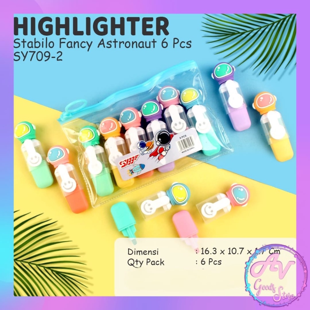 

Stabilo Mini Karakter isi 6pcs / 1pak Highlighter Mini 6 Warna Lucu