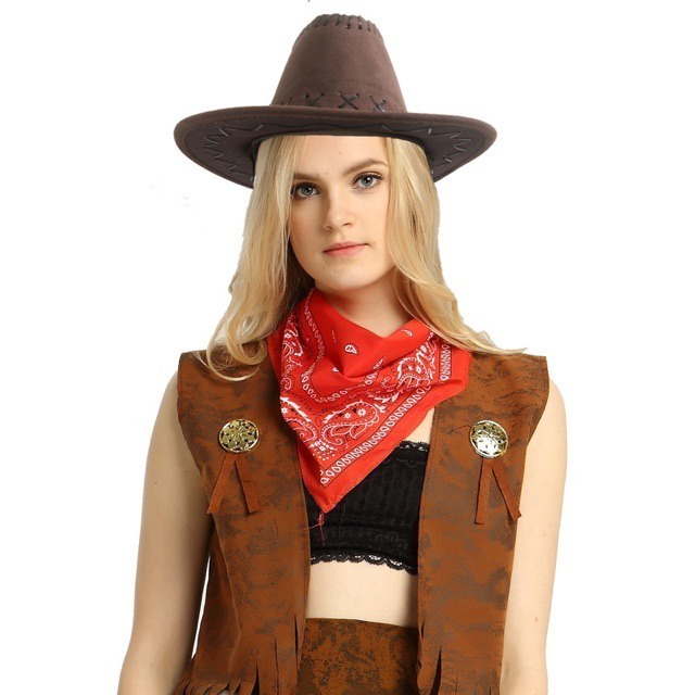 Topi koboy dewasa koboi Topi Koboy / Topi Cowboy Amerika Laken Dewasa T10/ scraf koboy
