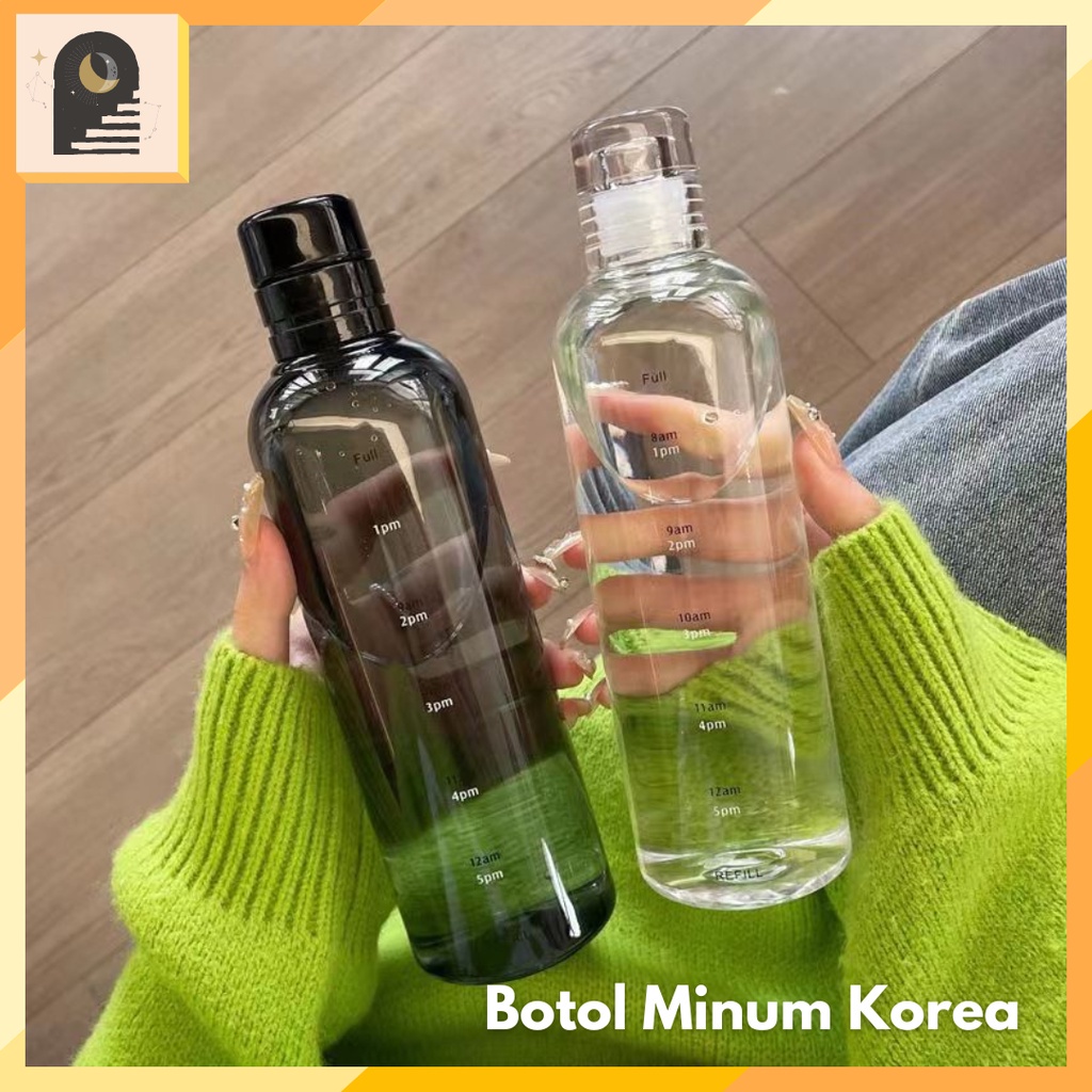 Either.id - Botol Minum Aesthetic Water Bottle Termos Botol Bening Estetik Botol Minuman Plastik Ber