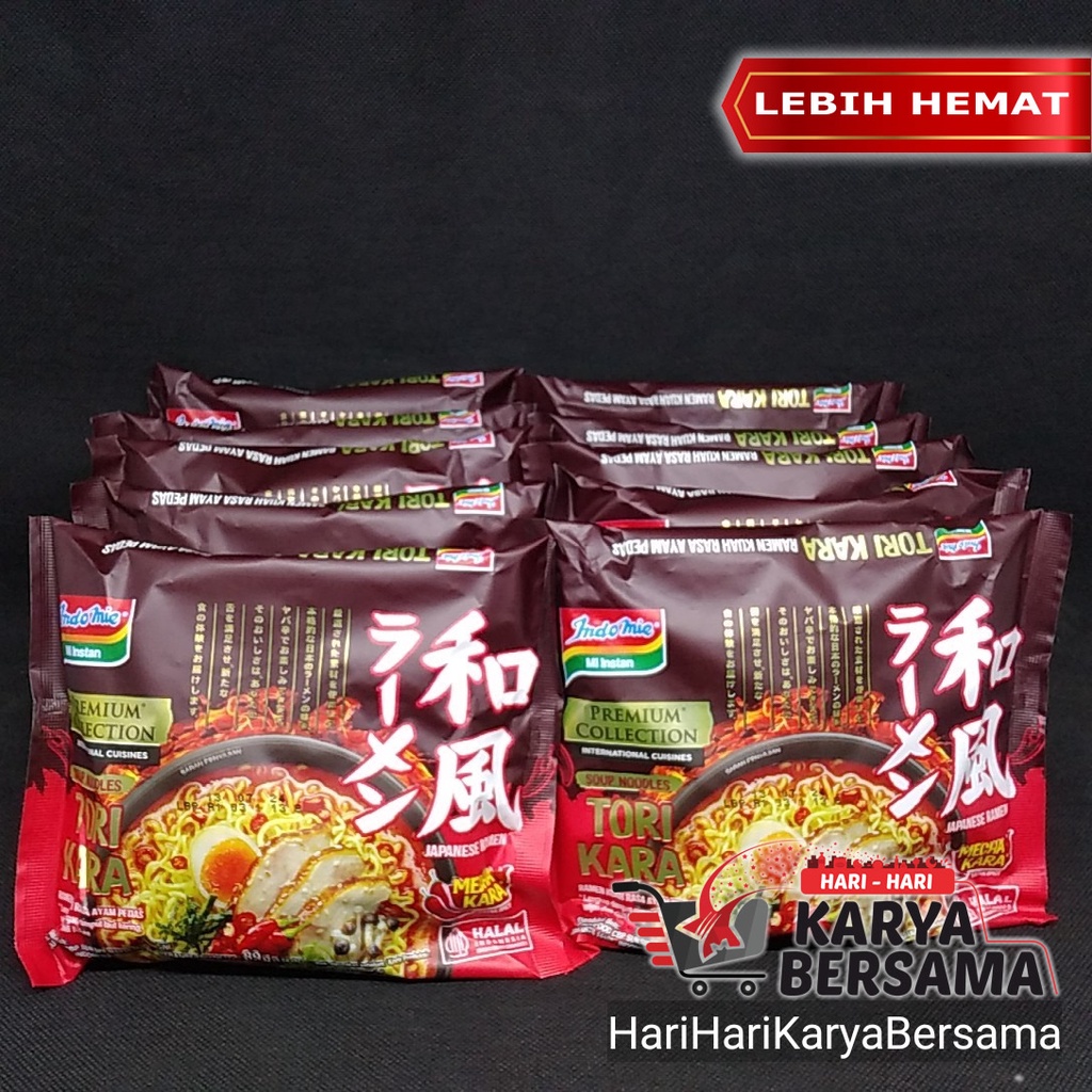 

INDOMIE INSTAN PREMIUM JAPANESE RAMEN TORI KARA PACK 10 BUNGKUS X 89GR