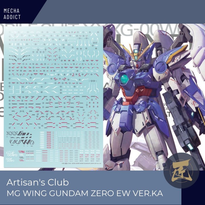 Water Slide Decal MG WING GUNDAM ZERO EW VER.KA By Artisan Club